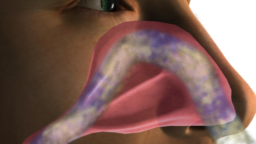 man breathing through nose